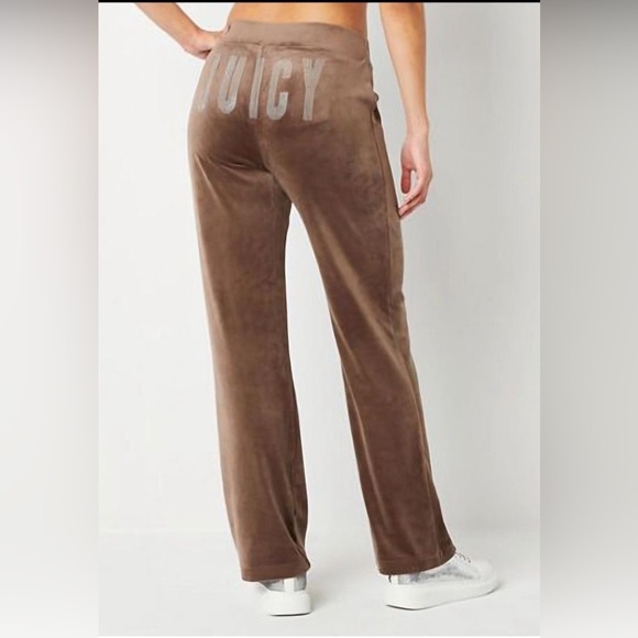 Juicy Couture Pants - Juicy Couture Velour Mid Rise Straight Track Pant Size XXL NWT Waist 19.5 -28